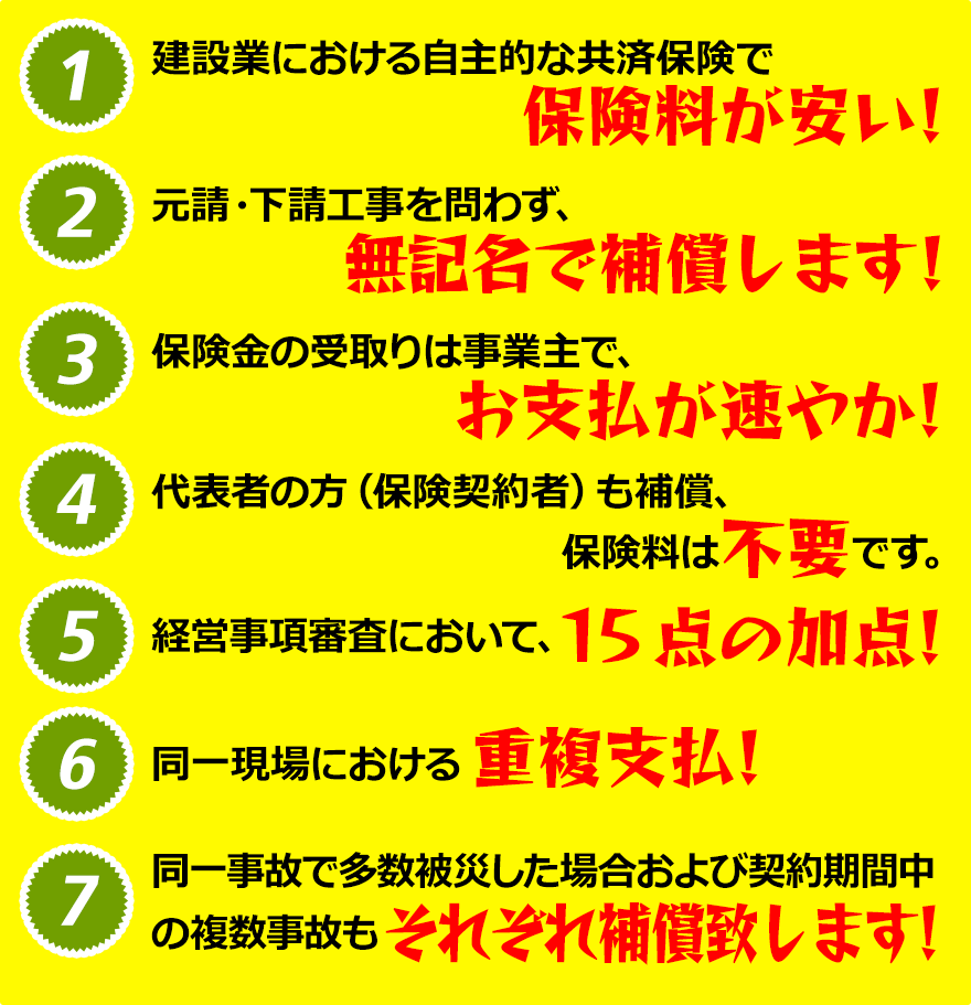 建設共済保険の特徴